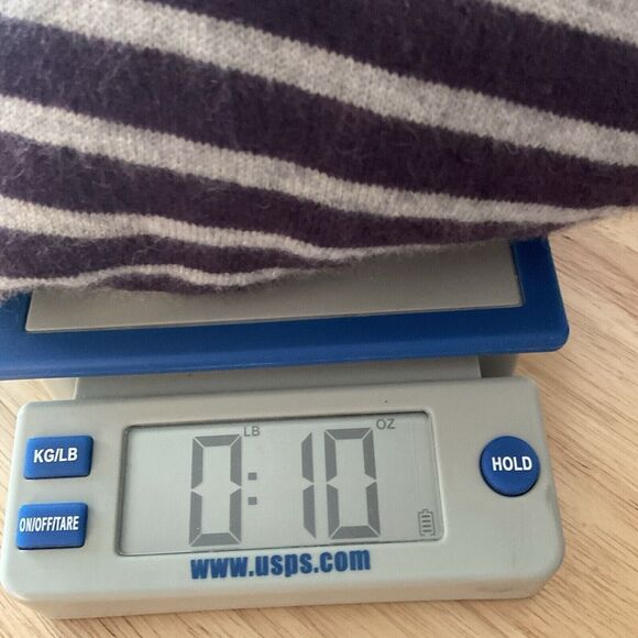 NWOT Dartmoor Striped 100% Cashmere V-Neck Sweater Men Size L Purple/Gray - Picture 8 of 8